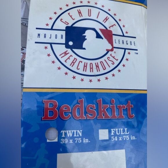 Baseball MLB Logo Retro Bedskirt for Twin Bed Made in USA Open Package - Picture 2 of 16